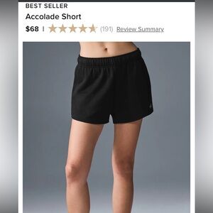 Alo black shorts size 2 sorry no tags